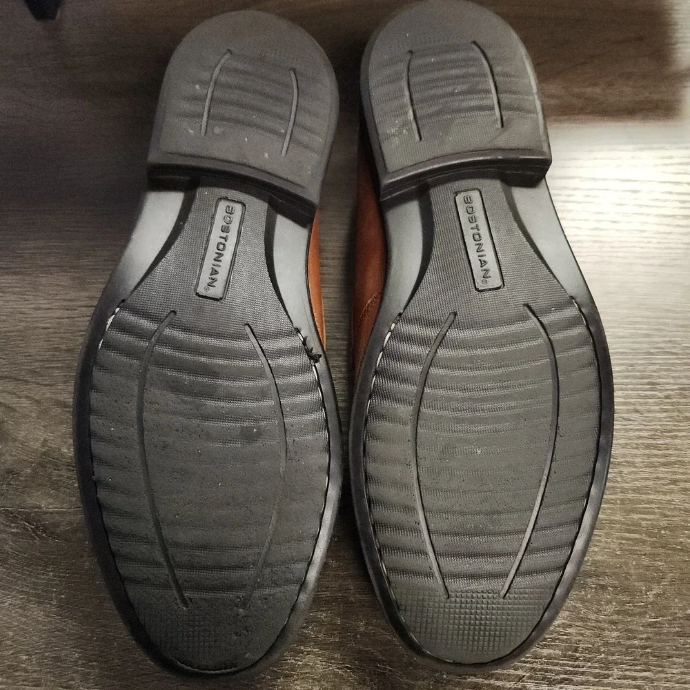 Bostonian Brown Leather Strada Venetian Slip On Loafers Shoes Mens 9 Driving